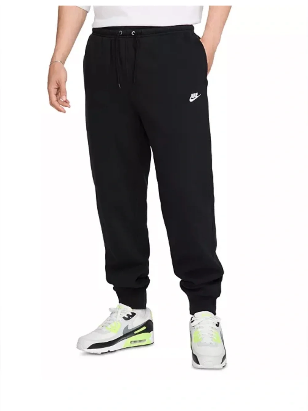 Nike Black Men's Fleece Joggers with Drawcord